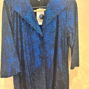 Royal Blue and Black shimmery dinner jacket; size M but generous
